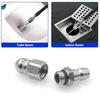 Stainless Steel High-Pressure Sewer Dredging Nozzle - 1/4 Quick Connect with Front and Rear Jets