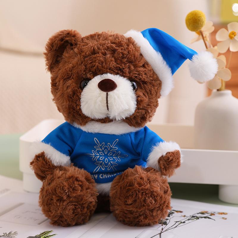 Cute Christmas Teddy Bear Doll Plush Teddy Bear Hug Bear Doll Children's Companion Soothing Ragdoll Doll