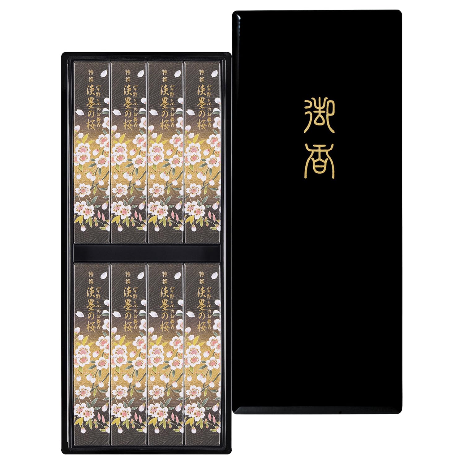 

Shadi Incense, Specially Selected Light Ink Cherry Blossoms, Lacquered Box of 8