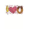 Tamanhos Europeus Camiseta Casual Feminina com Estampa Criativa de Coração com Milho e Pretzel, Gola Redonda, Manga Curta