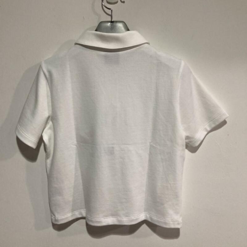 NeW Balance W Single Mesh Semi Crop Collar Short Sleeve Tee nbnff2W412 White