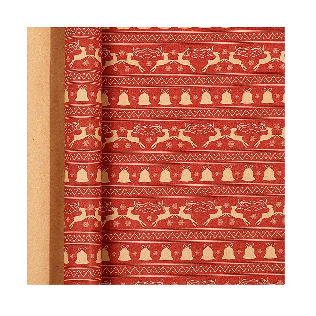 Christmas Gift Wrapping Roll for Holiday Presents - 43cm, Festive Brown for Gift Wrapping