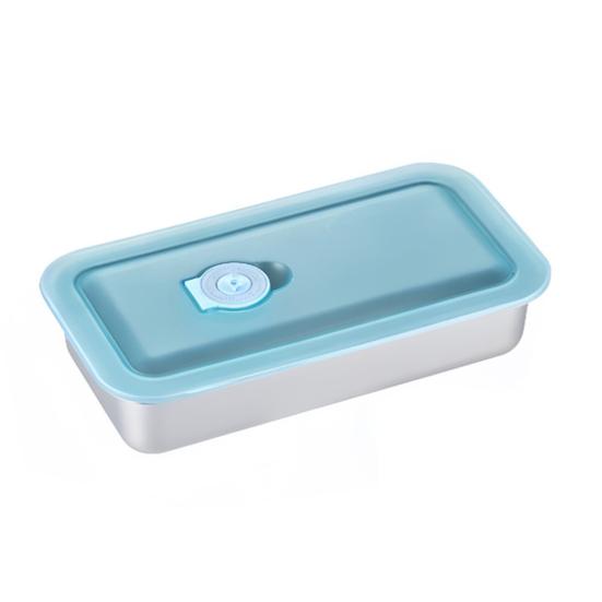 Stainless Steel Snack Containers Anti-Leak 2 Compartments Dipping Container Reusable Condiment Containers with Lids Metal Lunch Box