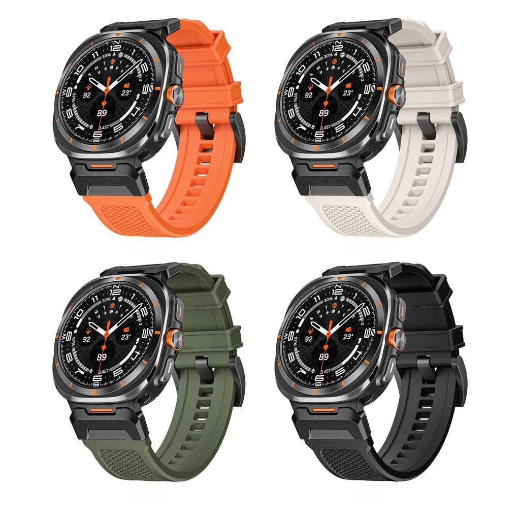 Inga glipor Mjukt gummiband För Samsung Galaxy Watch Ultra 47mm Öglarem För Galaxy Ultra 47MM Sportarmband Correa