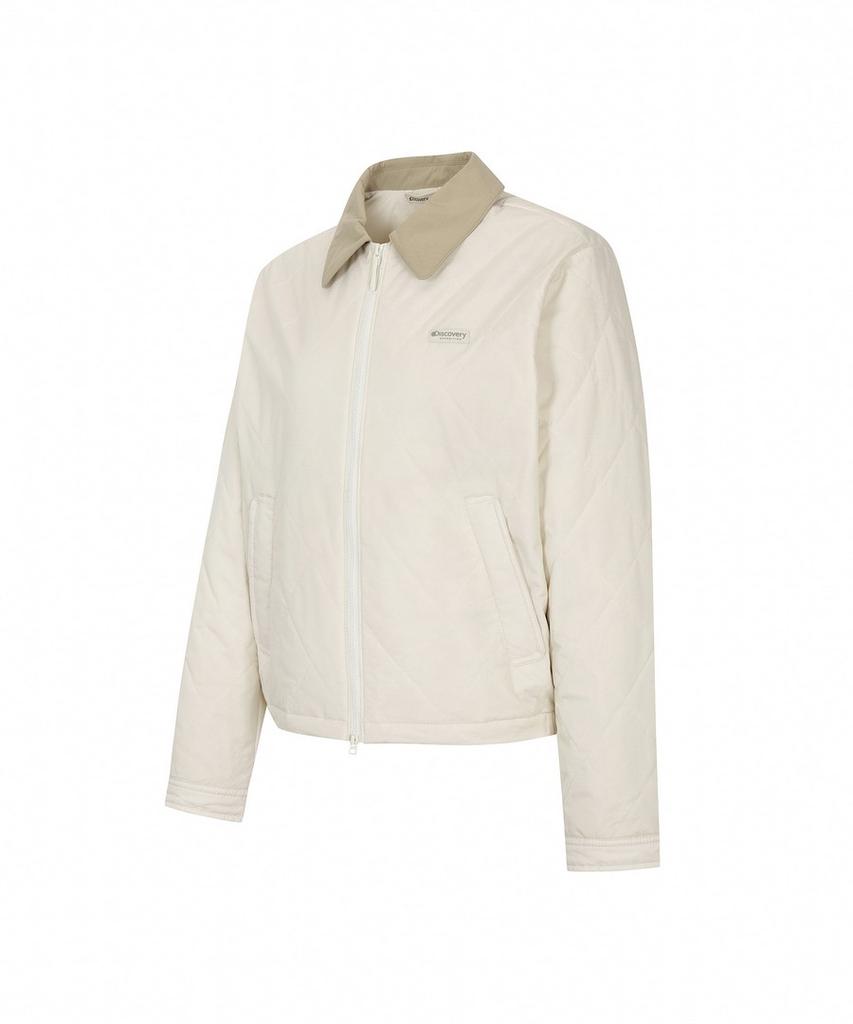 Discovery Expedition Women'S Collared Quilted Padded Jacket (Ivory)