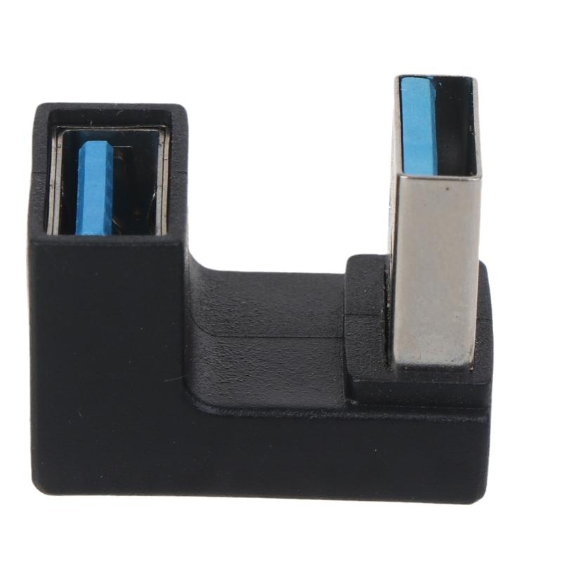 5Gbps Up & Down 180 Degree Angled USB 3.0 Adapter A Male to Female Extension Connector Work for LTE Adapter to Powerbank