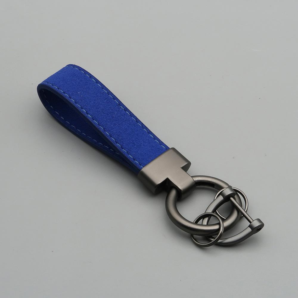 Laser Custom Logo Keyring Box Set Gift Personalized Name Number T Buckle Suede Leather Keychain Bag Car Key Chain Men’s Women‘s