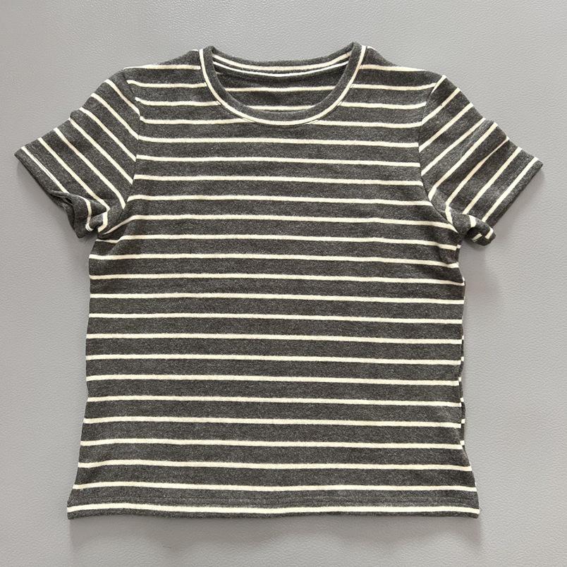 Women's Spring Arrival Velvet Short Sleeve Retro Stripe Loose T-Shirt - Round Neck Casual Versatile and Age-Reducing Top