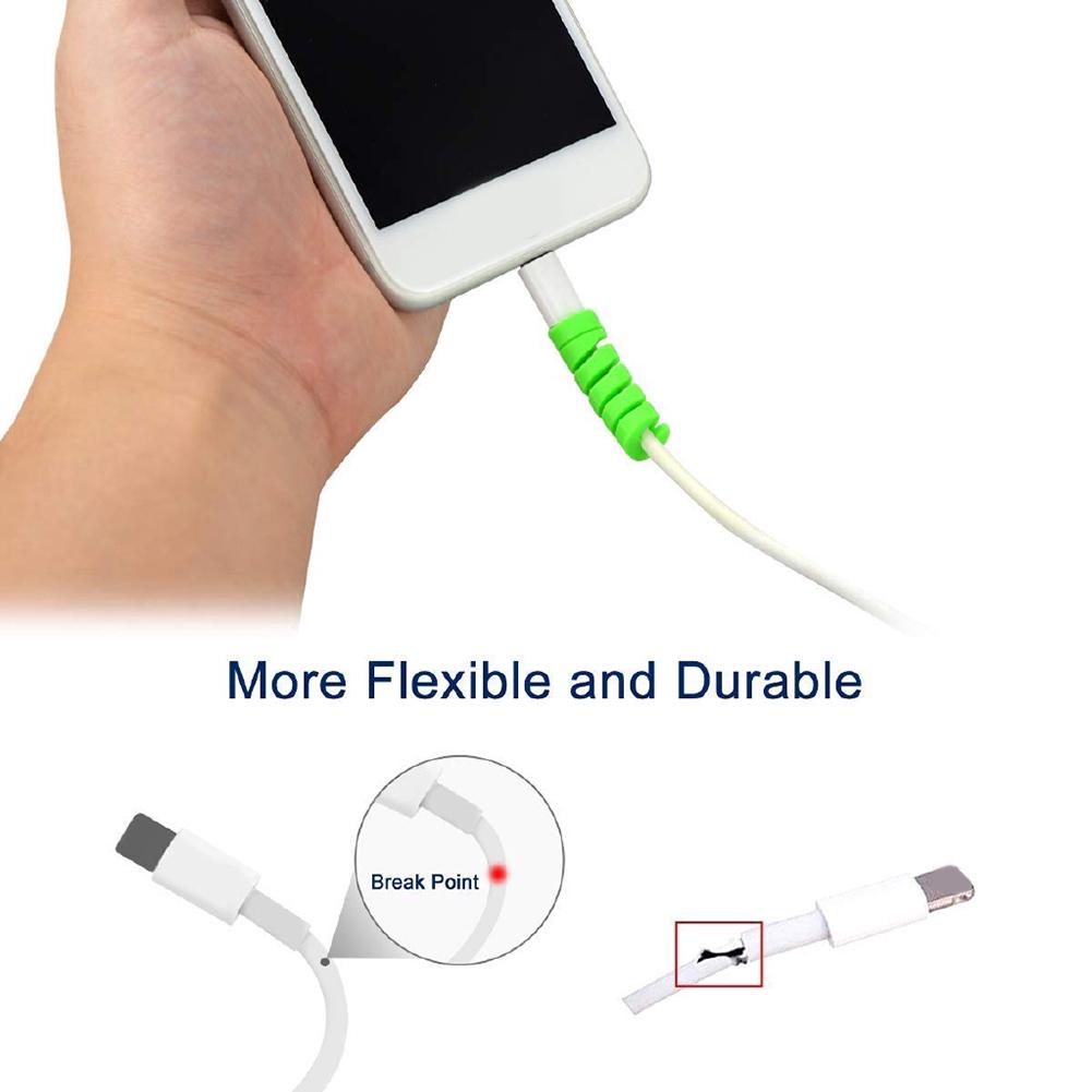 10Pcs Charging Cable Protector Saver Cover Data Line Winder Protective Sleeve USB Charging Earphone