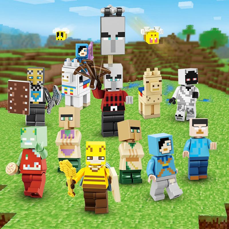 Figures Steve Minecraft Him Building Blocks Toys Bricks Children Birthday Gifts