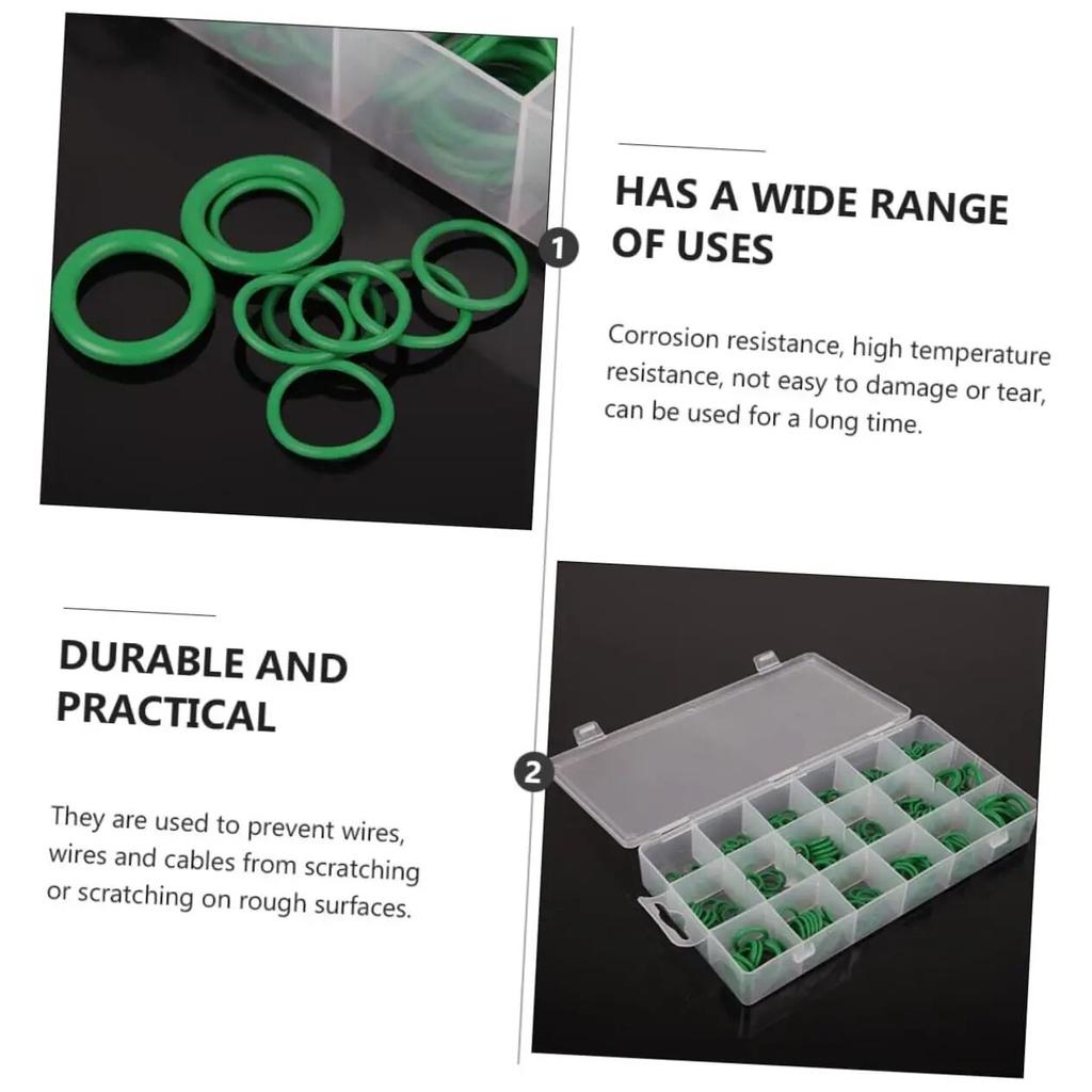 530pcs Repairing O-Ring Seals Rubber Sealing Rings Compressor Seal Ring Car Set Air Conditioner Accessories Silicone Gasket
