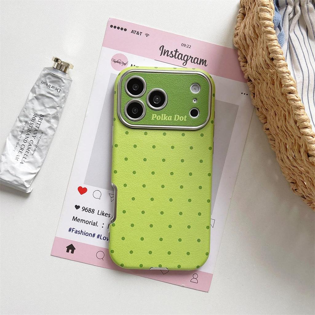 Large Window Color Polka Dot iPhone 15/14 Compatible, 17/16 PRO MAX Drop-proof Case