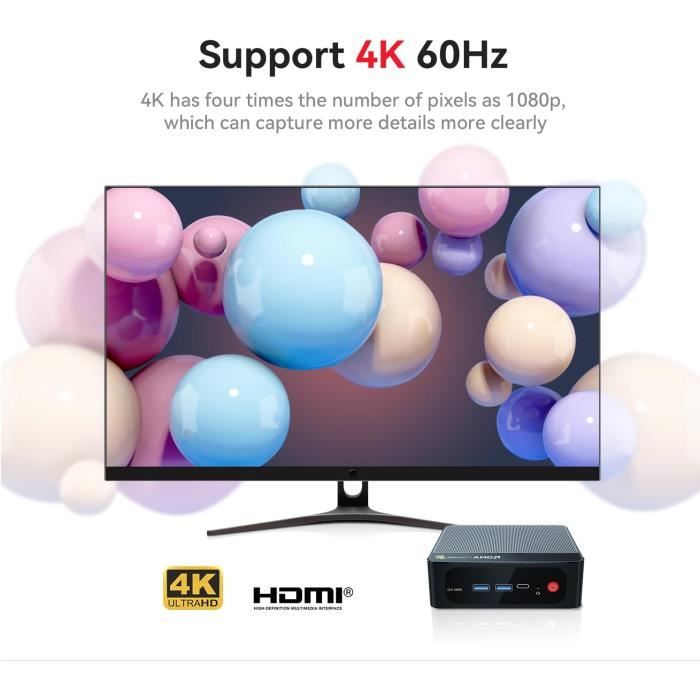 Mini PC - BEELINK - SER5 Pro - Ryzen 7 Pro 5850U - 16Go RAM - 500Go SSD - 4K144Hz