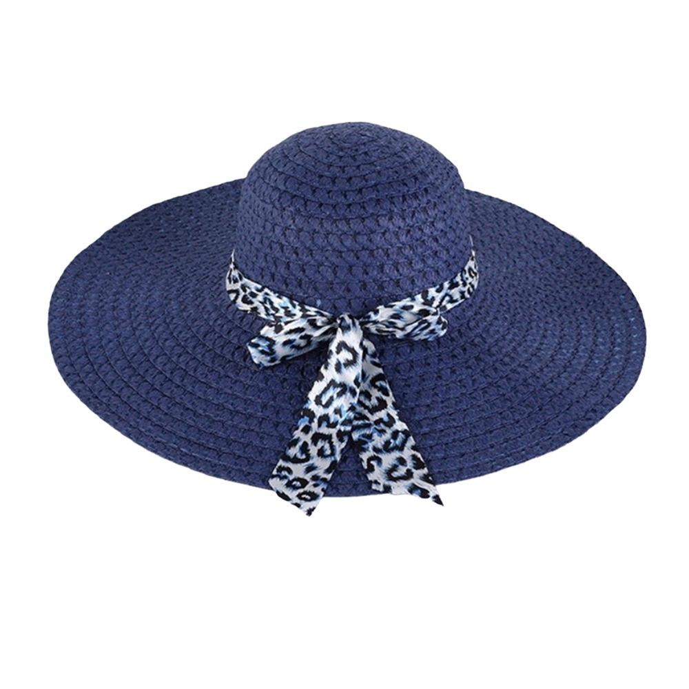 Großer Rand Sommer Sonnenhut Schleife Strohhut Mode Strandkappe für Damen