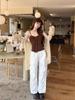 Sweet & Spicy V-Neck Pleated Camisole with Bow Tie Straps and Chest Pads - Slim-Fit Sleeveless Spring/Summer Top for Women