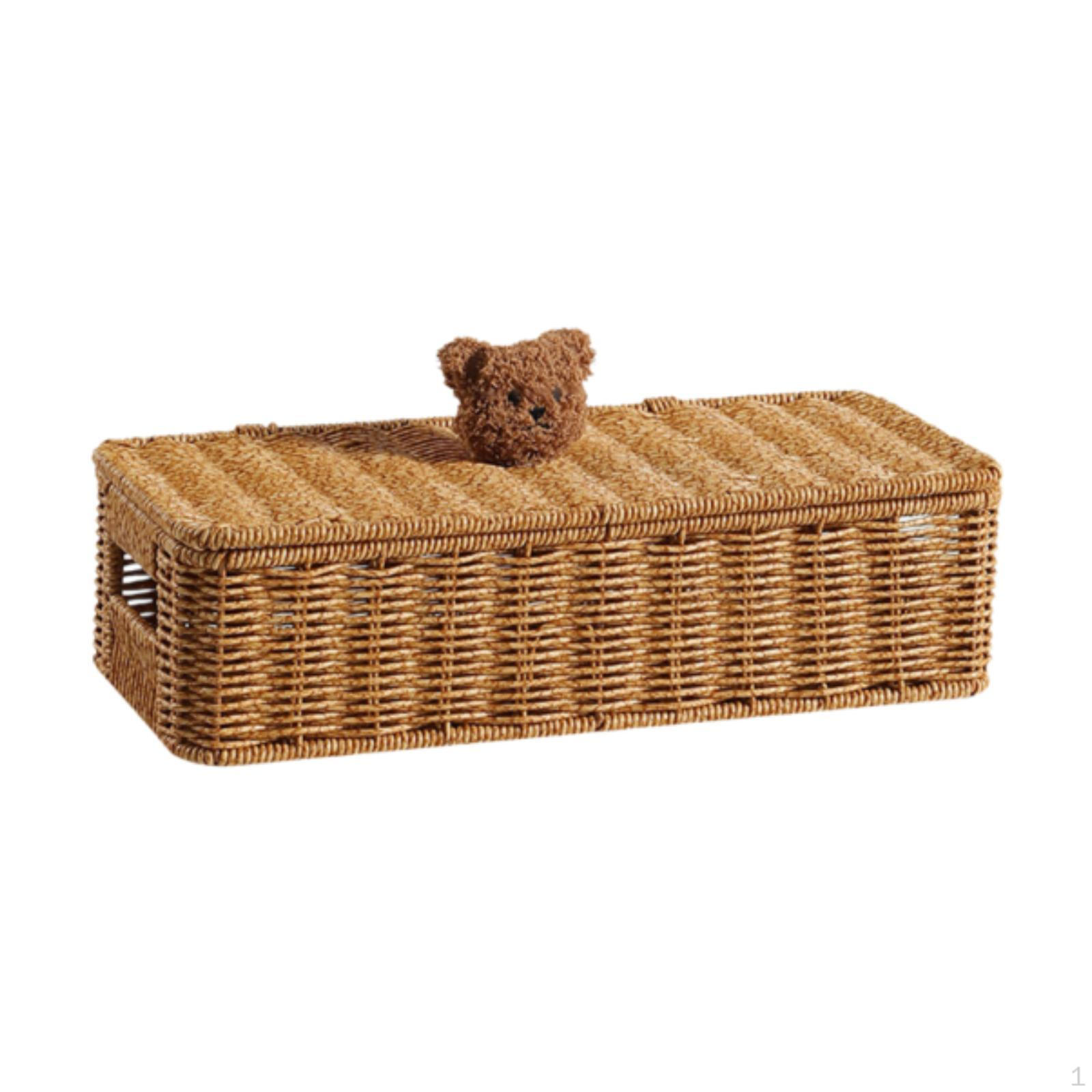 

Chic Wicker Storage Basket Set for Household Organization Light Coffee
