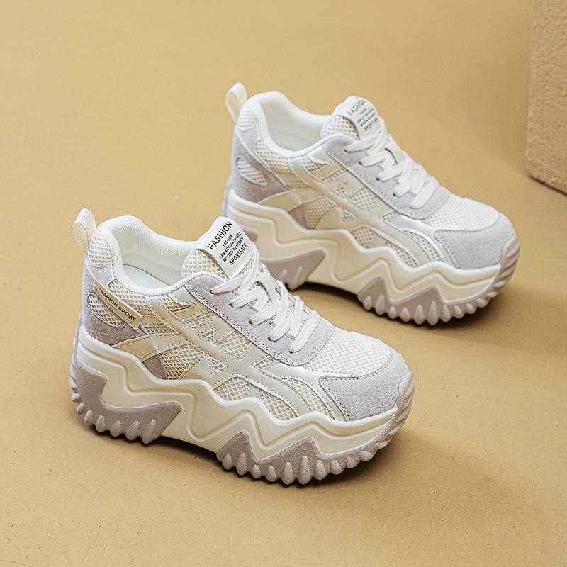 Women's Trendy Dad Sneakers 2025: Thick-Soled, Height-Increasing, Casual Sports Shoes, Small Size 34 for Autumn.
