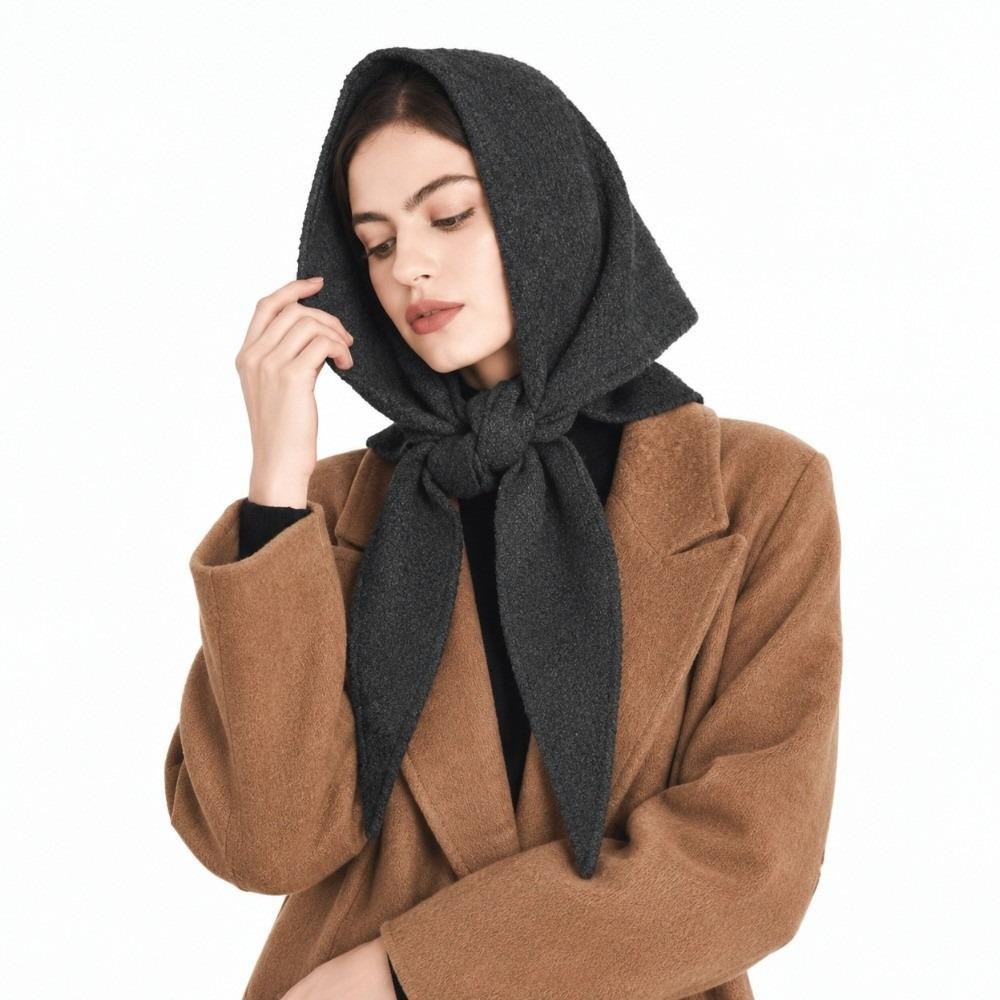 Solid Color Knitted Scarf Wool Large Wraps Elegant Cross Scarves Vacation