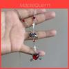 Dark Punk Red Black Heart Butterfly Necklace With Antique Zinc Alloy For Women