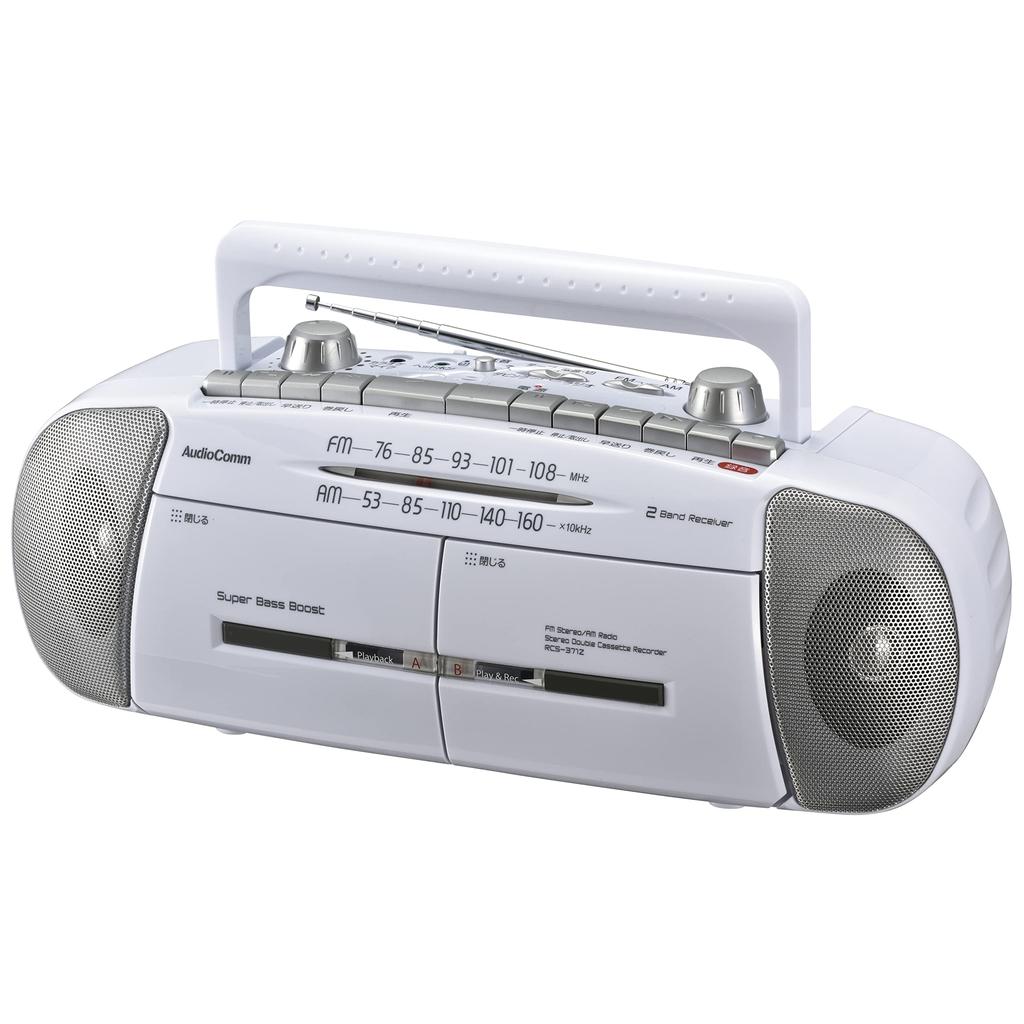 OHM Electric AudioComm Dvojitý Rádio Kazetový Rekordér a Přehrávač RCS-371Z 07-8388 Boombox, Rekordér,