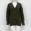 Spring and Autumn Women's V-neck Solid Color Loose Single-breasted Sweater Knitted Cardigan