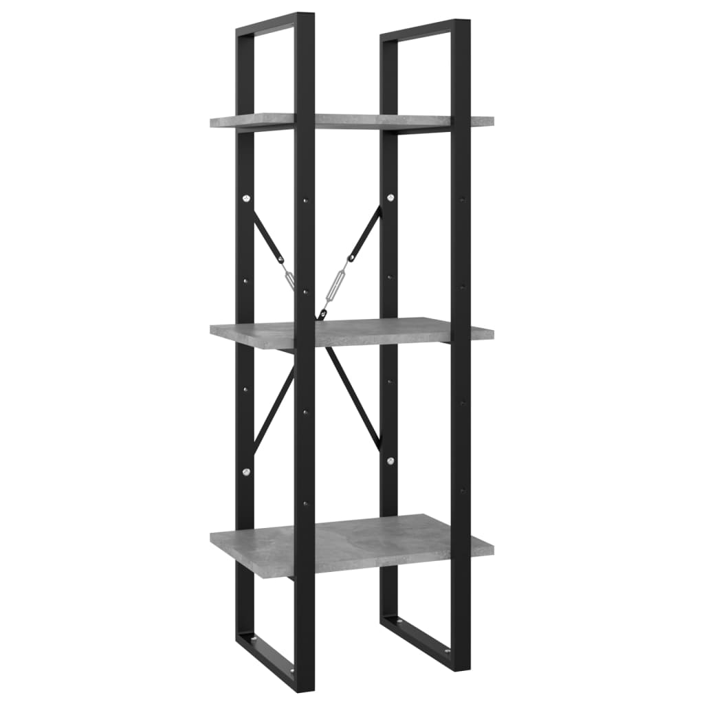5 Shelf Bookcase Concrete Grey 40 x 30 x 175 cm Engineered Wood