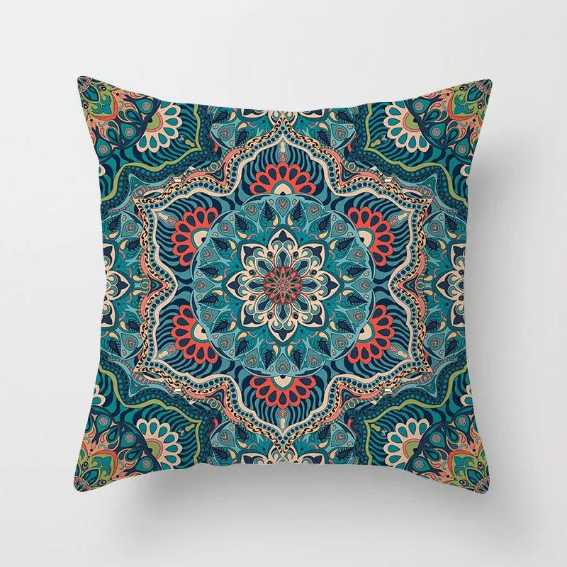 Bohemian Geometric Square Pillowcase Ethnic Retro Sofa Pillow Cover Home Decorative Cushion Cover 45x45cm Throw Pillow Case