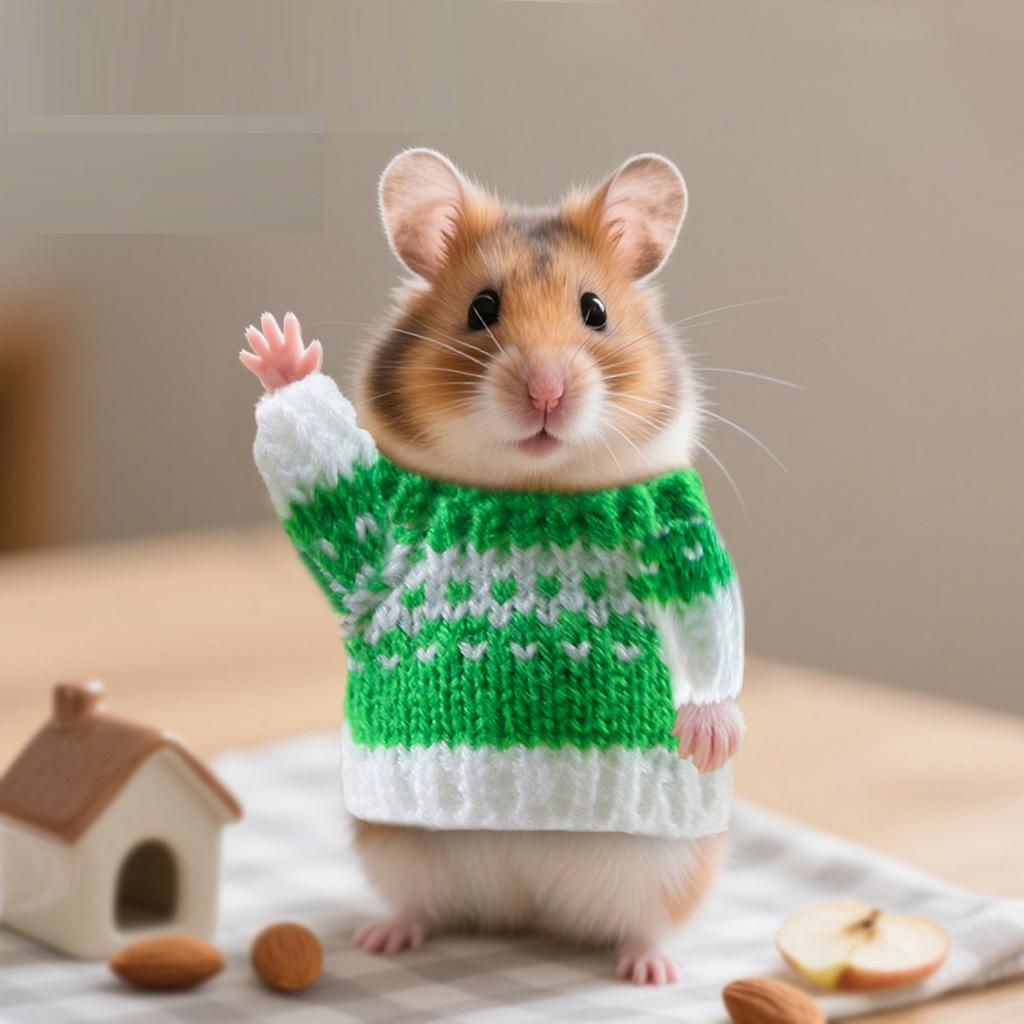 Maglioncino Lavorato a Maglia per Piccoli Animali Outfit Festivo Invernale per Criceti e Piccoli Roditori Vestiti Morbidi Comodi per Animali Piccoli