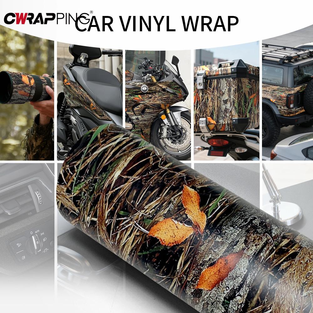 Camouflage Foglia Motocicletta Vinile Adesivo Car Wrapping Adesivo Autoadesivo per Copriauto Pellicola Antigraffio Foglio di Wrapping Copertura