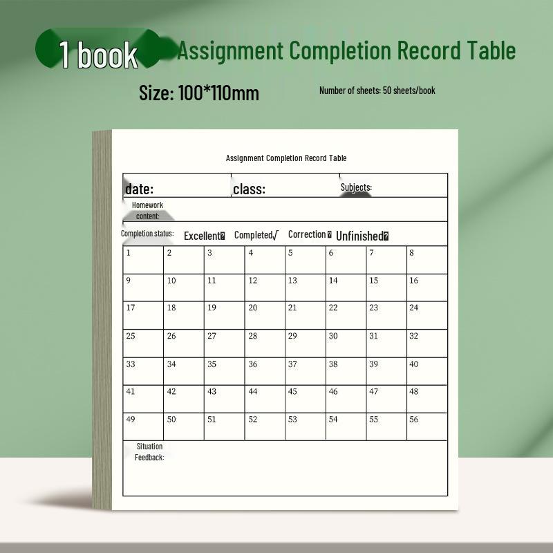 Student Assignment Record and Registration Notebook