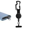 Anti-theft Mobile Phone Lanyard Retractable Steel Wire Leash with Lockable Metal Hook 360 Degree Rotating Phone Strap for Hiking Traveling Outdoor Use