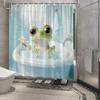 Cute Frog In Bathtub Waterproof Shower Curtain for Modern Bathroom Decor, Stylish and Durable, Perfect for Home Use