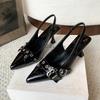 Fashion Sexy Buckle Strap Women Pumps Elegant Pointed Toe Thin High Heels Banquet Party Slingback Shoes Ladies High Heels Sandalias