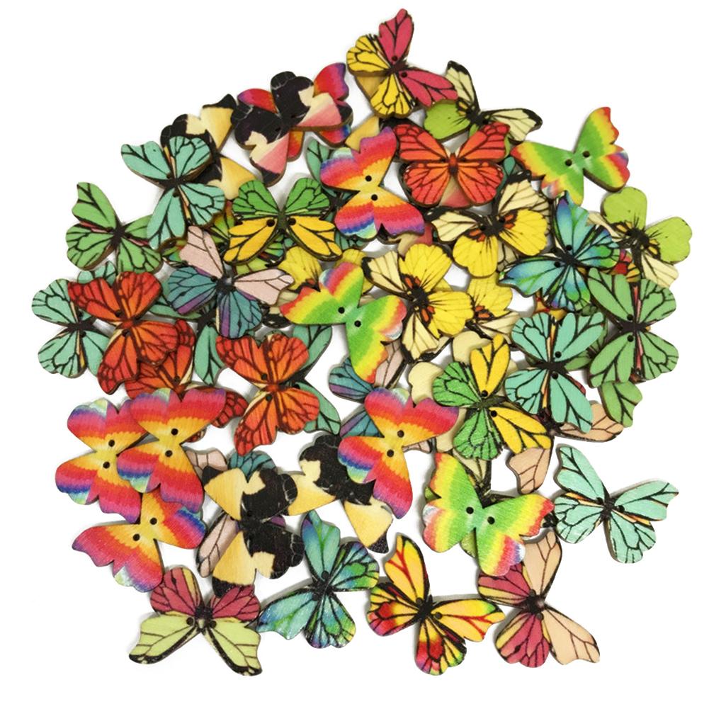 

Fashion Cartoon Buttons Butterfly Flower Gear Round Wooden Sewing Buttons DIY Knitting Scrapbooking Clothing Decor