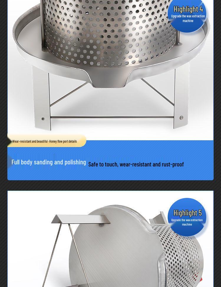 Stainless Steel Small Household Honey Wax Press & Juicer.