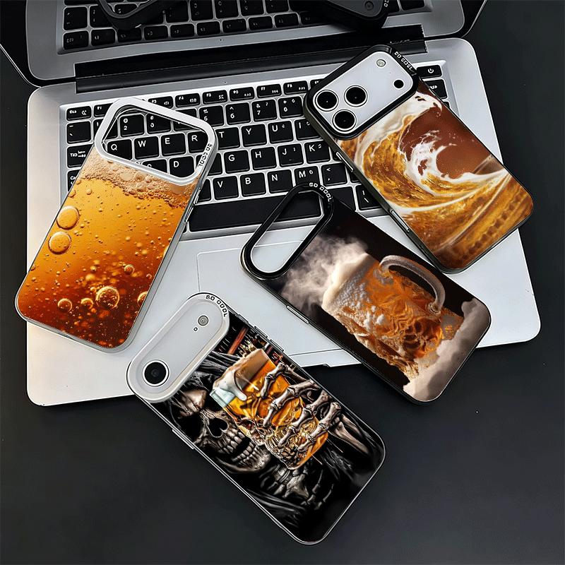 Funny Beer Bubble Summer Soft Phone Case for iPhone 15 16 17 Pro Max 17Air 16E 14 Plus 13 12 Mini Shockproof Cover Back Shell