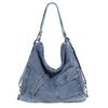 Niche Women's Versatile Denim Tote: Large Capacity, Multi-Use, Crossbody Bag for Daily Style.