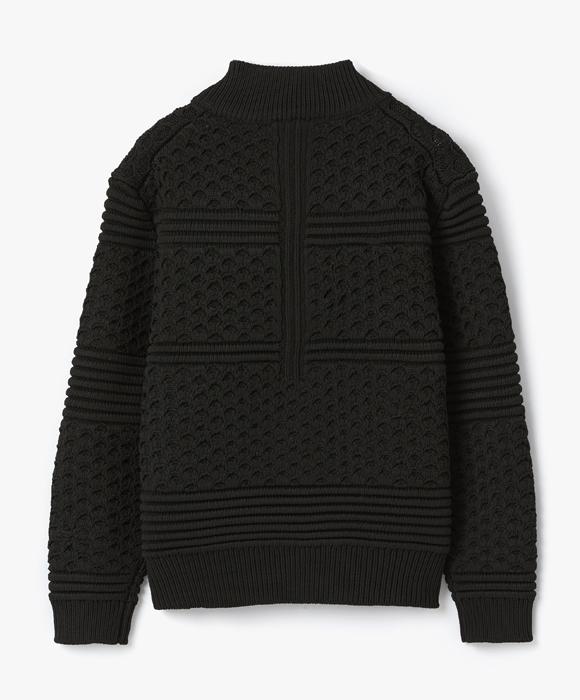 Le Mad Heavy Aran High-Neck Zip-Up - Black