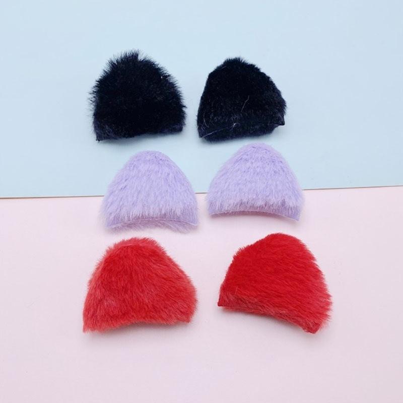 10 Pcs Handmade DIY Hair Clips Cat Ears Lovely Furry Hair Barrettes Hairpin for Creative Hair Styling Accessories