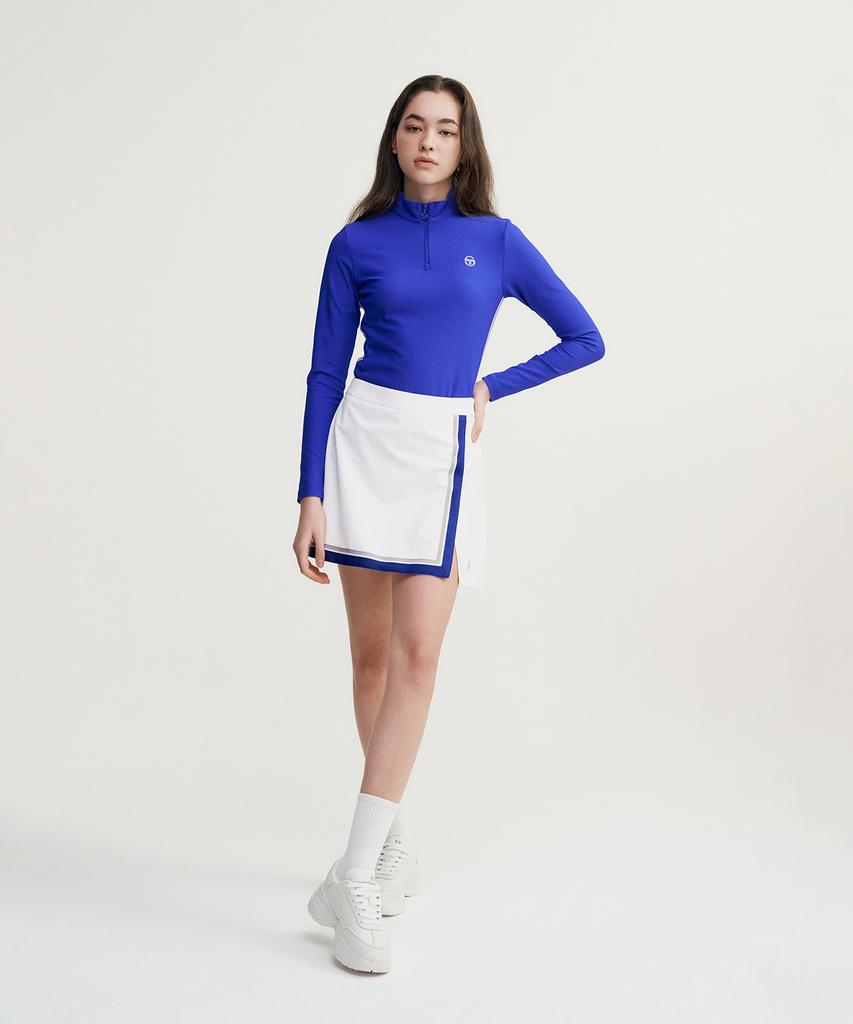 SERGIO TACCHINI W Goat Rib Half-Zip Long Sleeve T-Shirt