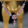 Meet Beauty, Heavy Industry Light Luxury Super Fairy Butterfly Full Diamond Necklace, Micro-Inlaid Diamond Luxury Argyle Pink Diamond Set Chain