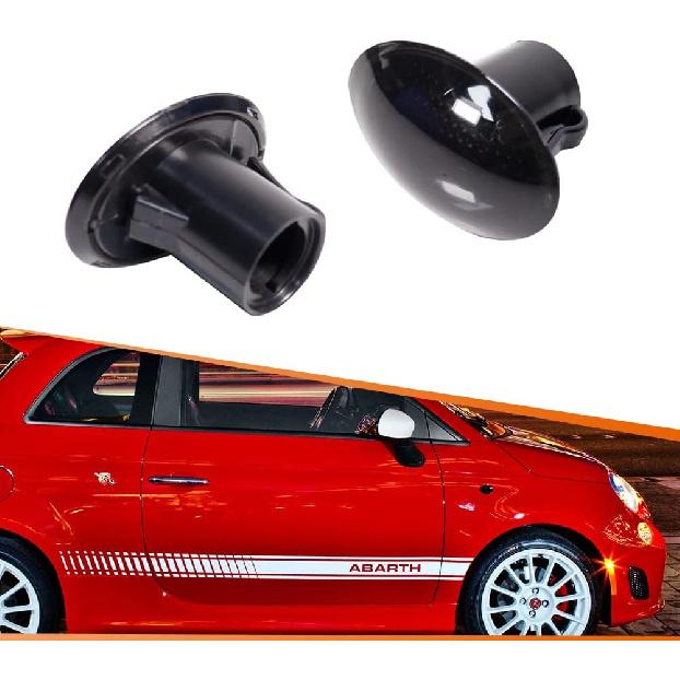 

ADIIL Front Side Marker Turn Signal Light Housings For Fiat 500 500e 500c Abarth 2007-2019 Replace OEM Sidemarker Lamps Smoked Lens Housing