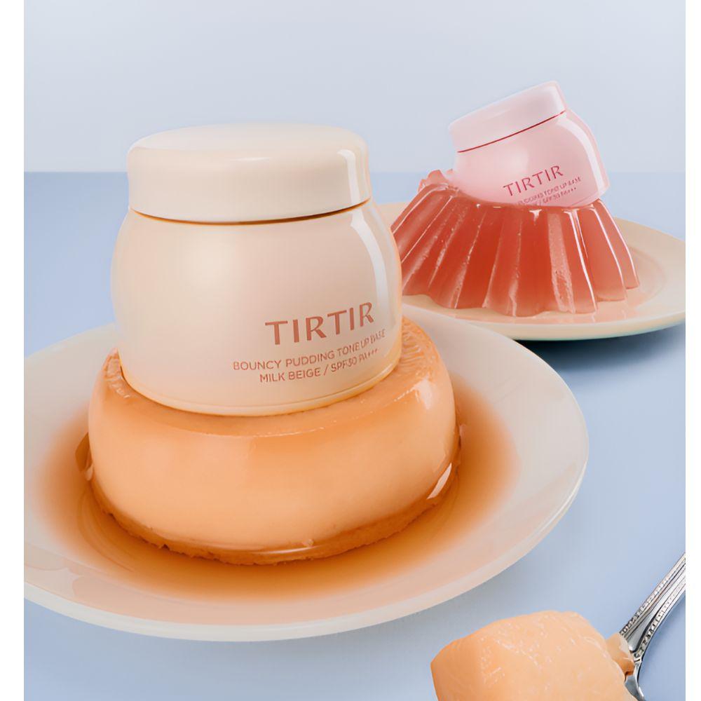 TIRTIR Bouncy Pudding Tone-Up Base 25ml Makeup Primer Brightening Skin Base (01 Milk Beige ,02 Berry Pink)