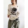 Sweater y2k Aesthetic Gothic Hollow Out Long Sleeve Tops Punk Style Crochet Pullover Knitwear Women Streetwear