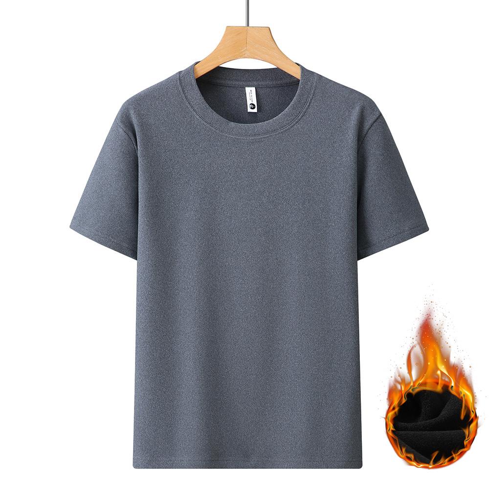 2026 O-Neck Comfortable Double-Sided Base Layer Men's Autumn Winter Thickened Warm Underwear Short Sleeve T-Shirt HMDRD