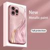 Pulver Kristall Treibsand Kurvenmuster Metallische Farbe Glas Handyhülle Für iPhone 17 16 15 14 13 12 Pro Max Plus 16E 17Air Hülle