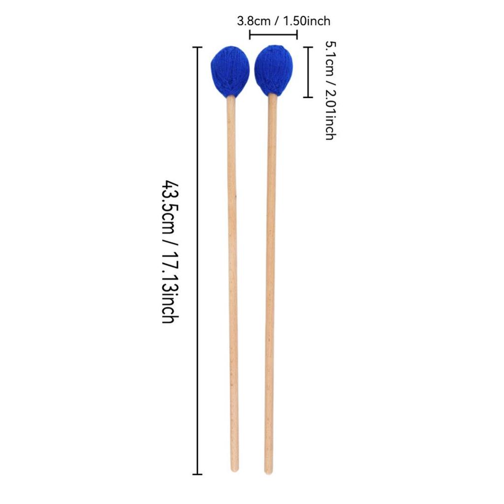 Professional Beech Wood Mallets with Wool Yarn Heads - Soft, Medium, Hard for Marimba & Xylophone