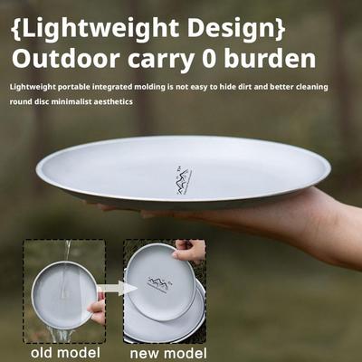 Assiette de Camping Extérieure en Titane Ultra-légère Portable Ronde Givrée pour Cuisine Pique-nique Randonnée Sac à Dos Camping Voyage