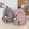 Schoolbag Schoolbag Female Korean Version Ullzang Middle School Student High Value Ins Lightweight Leopard Print Backpack Nylon Anti-splashing 