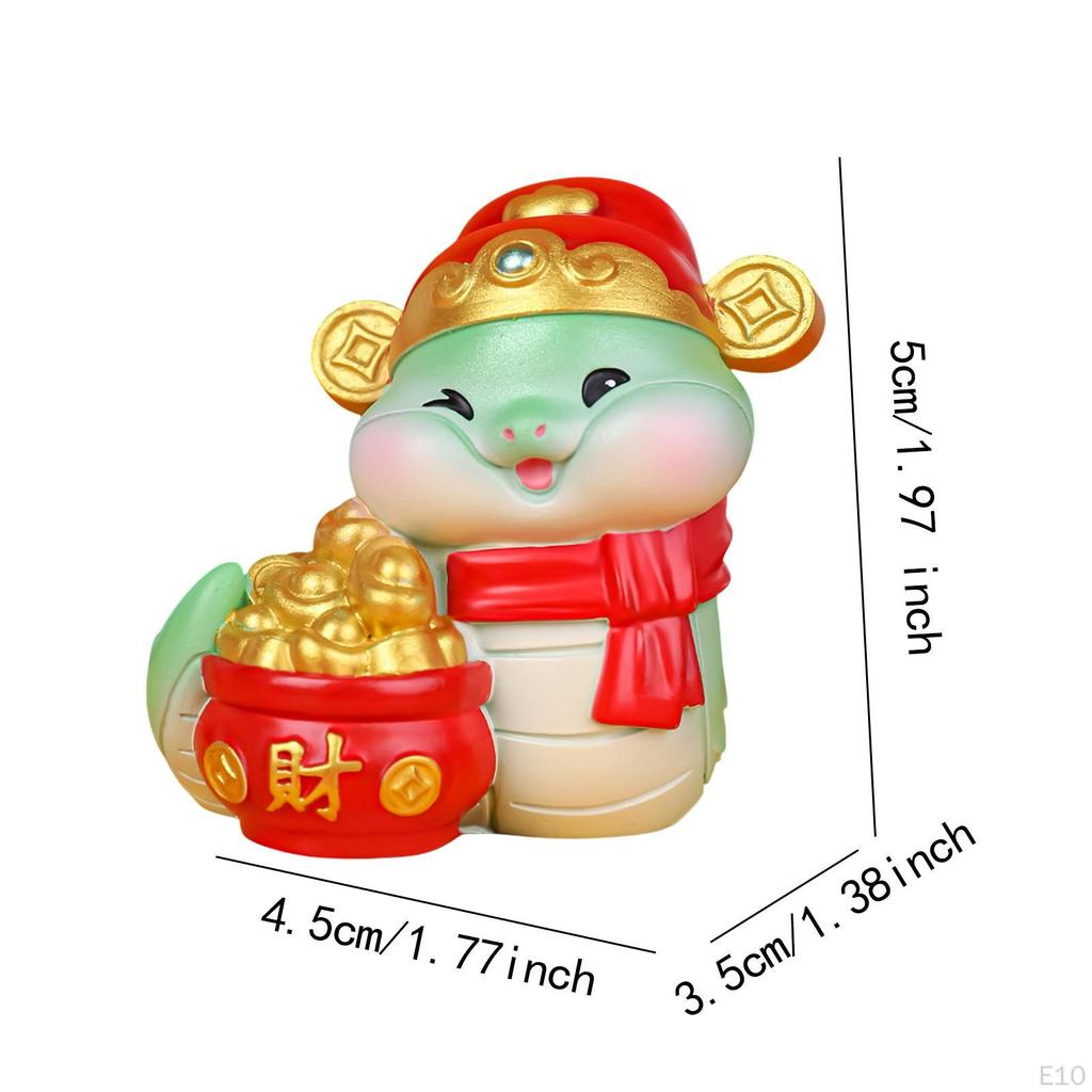 Cute Snake Statue Chinese Year Decor Artificial Ornament Tabletop Centerpiece Spring Festival